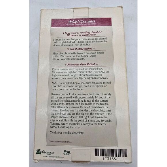 1994 Longaberger Pottery Hope Angel Series Cookie Mold Christmas Collectible - Picture 3 of 5